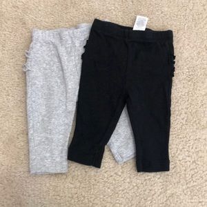 Carters baby girl ruffle bottom leggings bundle